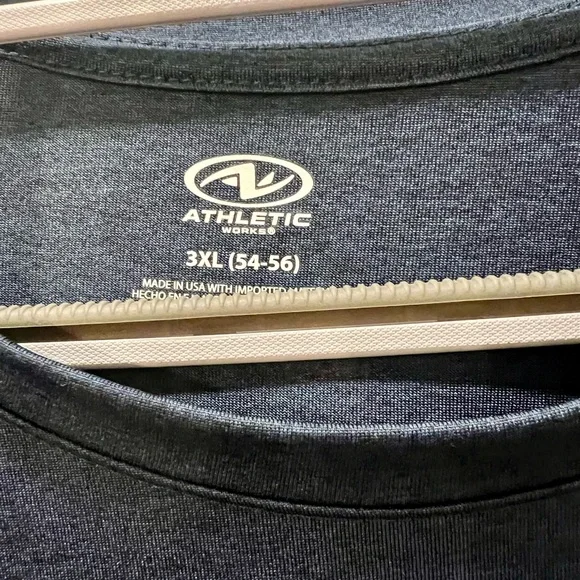 New with tags Men’s athletic T-shirt. Size is 3X. Color is heather blue. - Picture 3 of 5